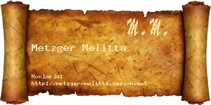 Metzger Melitta névjegykártya
