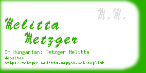 melitta metzger business card